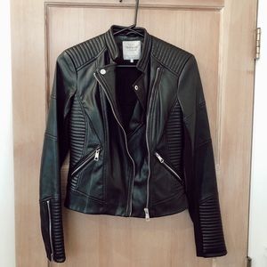 Zara Trafaluc Black Leather Jacket (faux)  Size XS